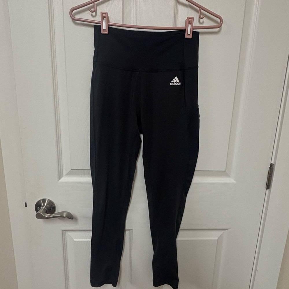 adidas Black High-Waist Kids Performance Leggings